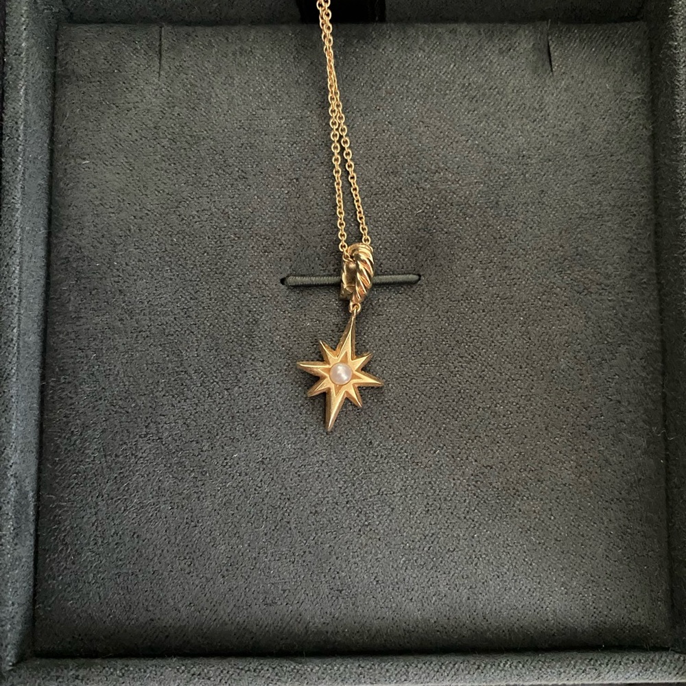 Beautiful David Yurman North Star Pearl and 18K Gold Necklace